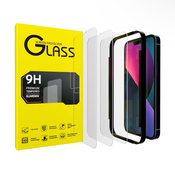 3 Pack Screen Protector for iPhone 13/13 Pro/14 HD Tempered Glass Film - Picture 1 of 5